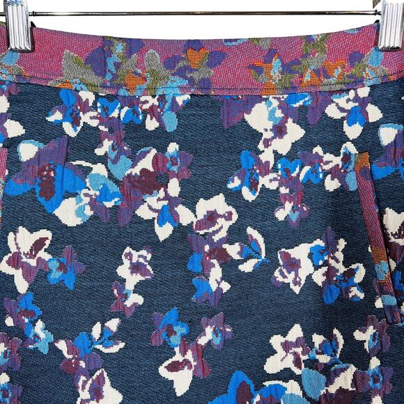 Maeve Embroidered Mini Skirt Floral Pockets Mid Mod - 2 - Picture 2 of 7